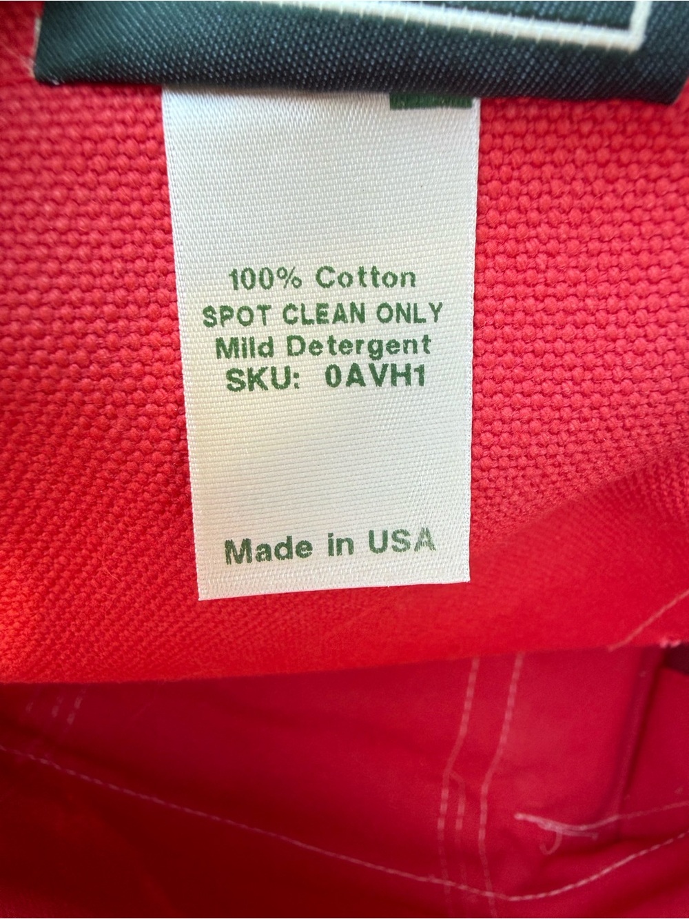 Vintage LL Bean Boat and Tote Red with Yellow pocket. Red Base And Handles - Picture 13 of 13